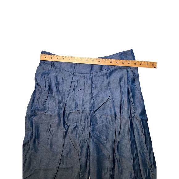 Carlisle Womens Cove Wide Leg Pants High Rise Pleated Front Blue Size 10 NWT - Picture 6 of 8